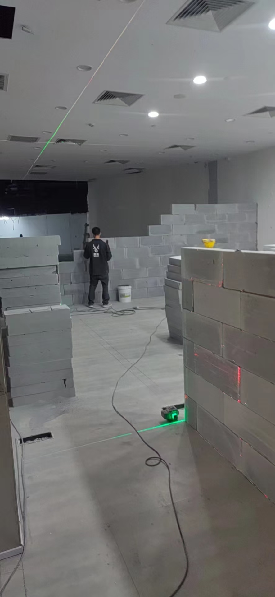 轻质砖隔墙安装实景